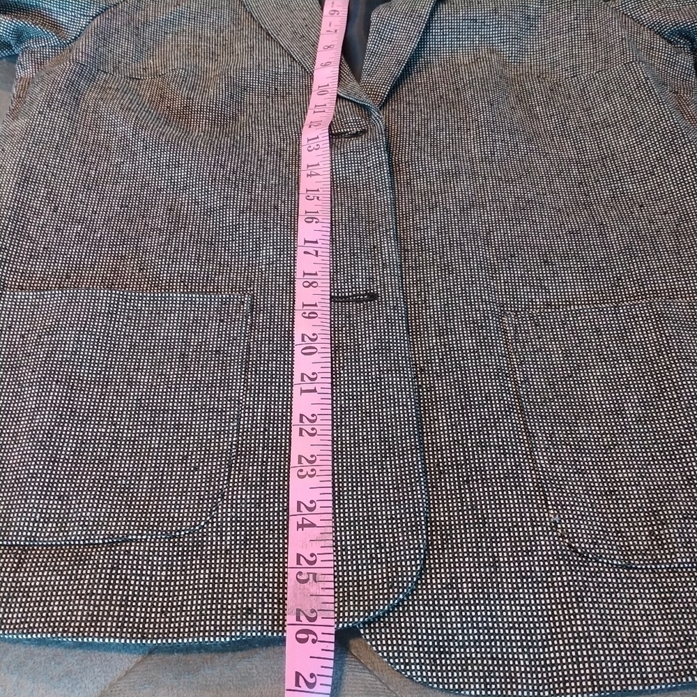 Appleseed's Petite 100 Silk black Tweed Blazer Jacket 10P - Picture 4 of 12